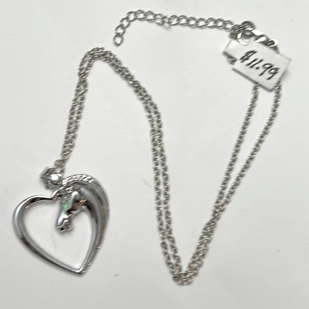Heart Shaped Horse Pendant Necklace
